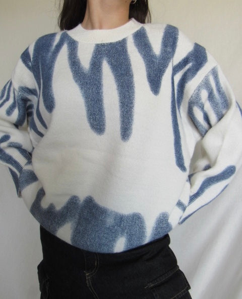 Blue Stripe Crewneck Pullover