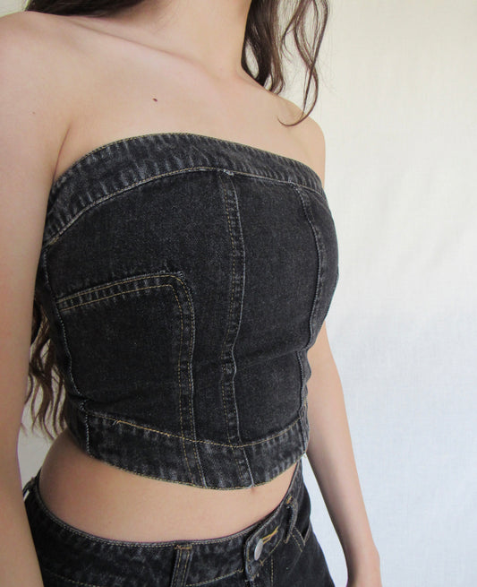 Denim Corset Top