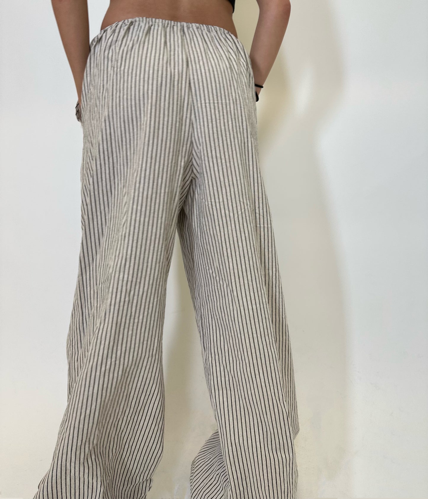 Striped wide leg pants