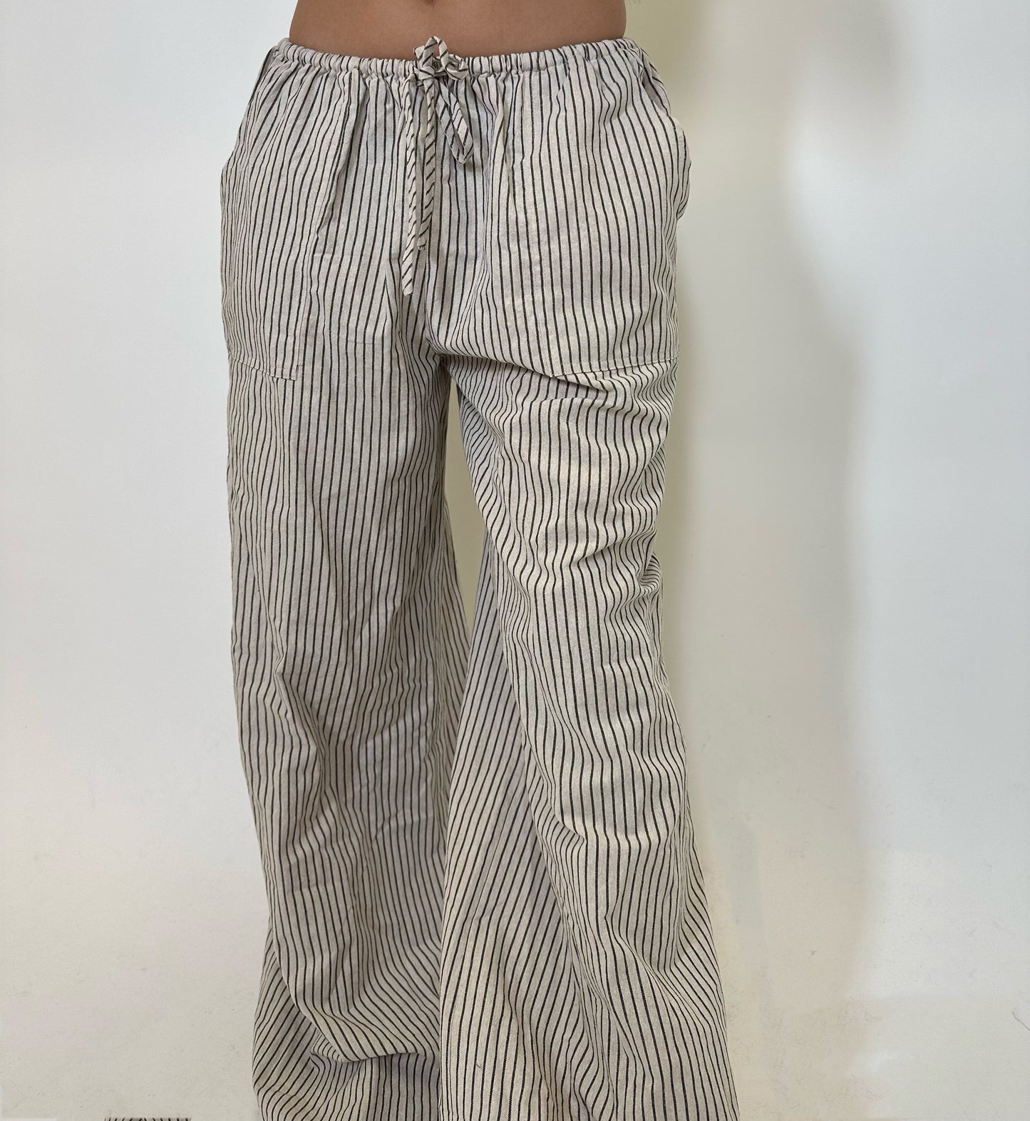 Striped wide leg pants